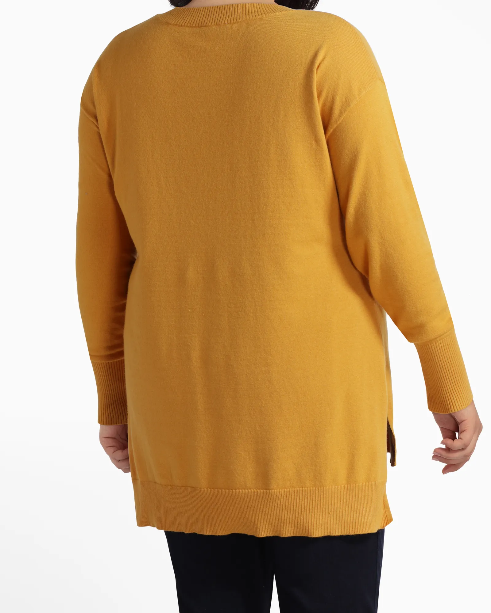 Rosie V-Neck Tunic Sweater | Yellow