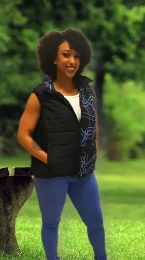 Scribble Quilted Juniors Women's Puffer Vest