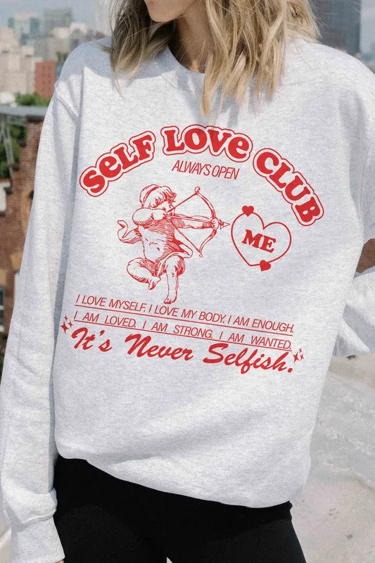 SELF LOVE CLUB Graphic Sweatshirt