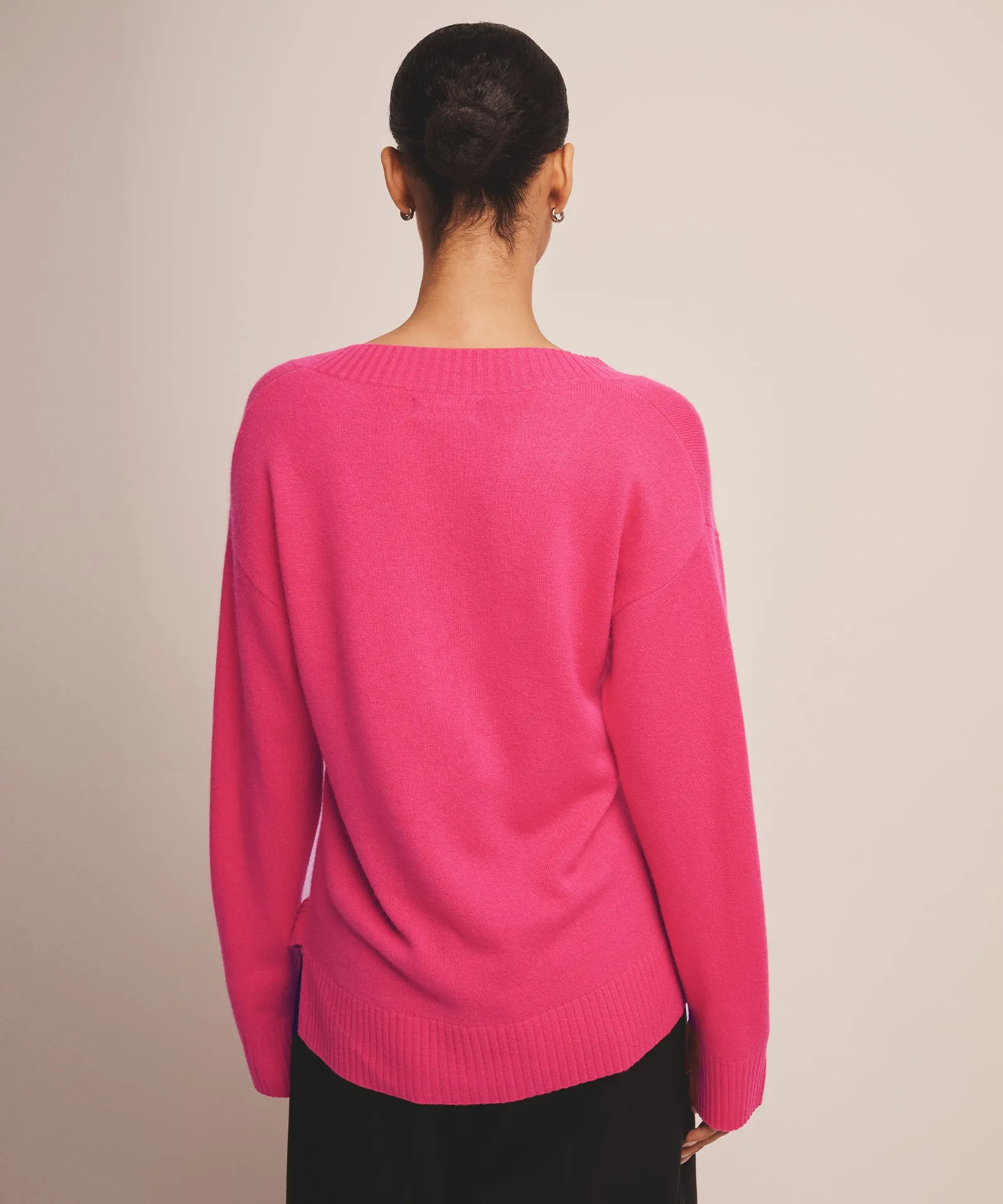 Signature Cashmere Wide Sleeve V-Neck Sweater