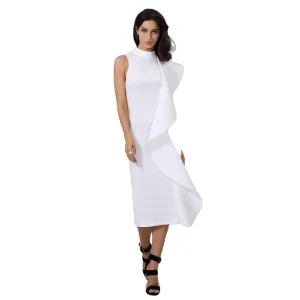 Stylish Sexy Patchwork Sleeveless Ruffle Bodycon Dress