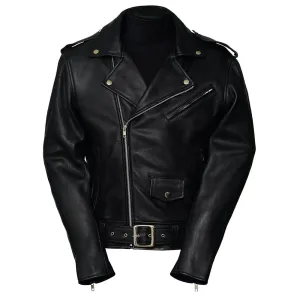 Super Bunco Black Cafe Racer Leather Jacket