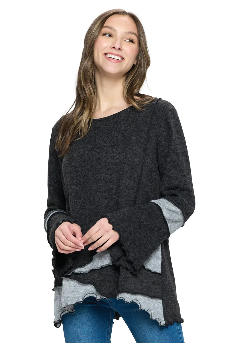 Sweater Patchwork Colorblock