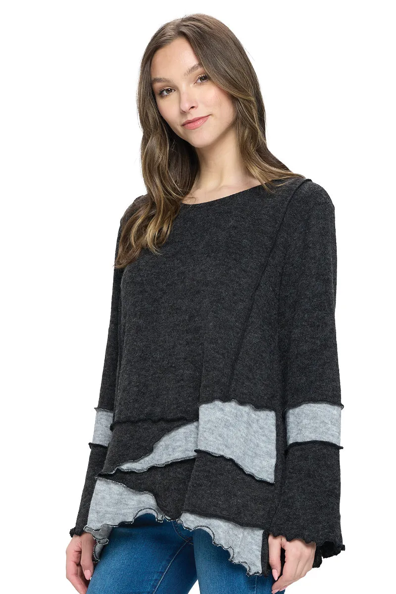 Sweater Patchwork Colorblock