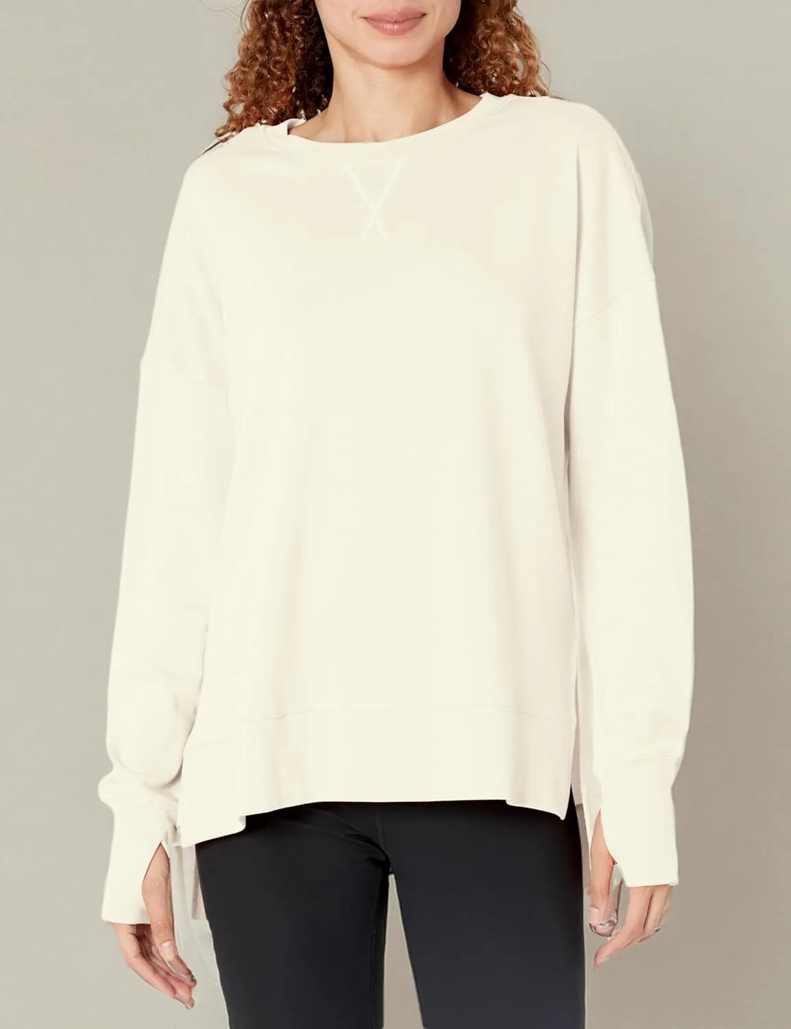 Sweaty Betty Women's After Class Longline Crewneck with Side Slit Sweatshirt