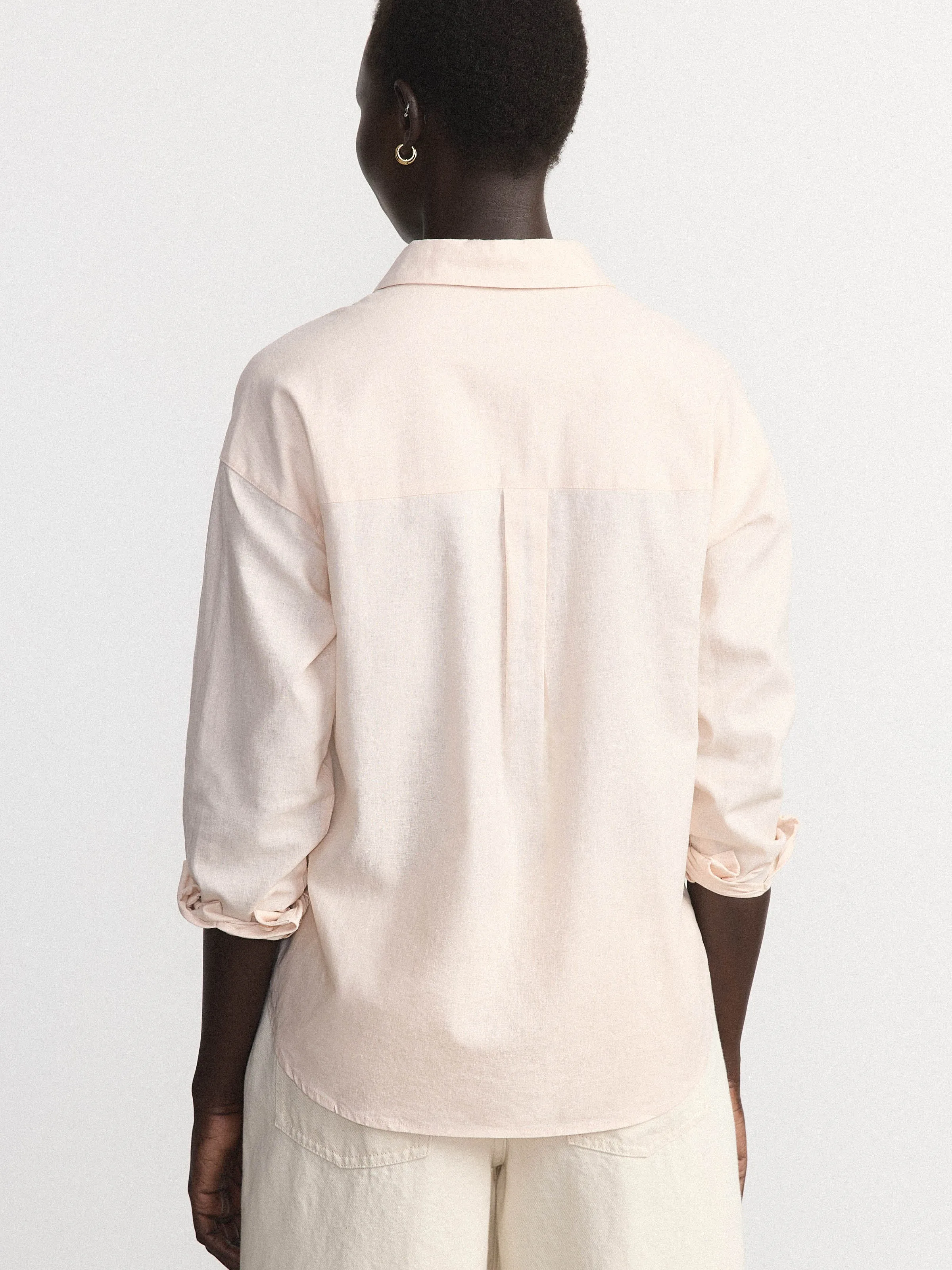 The Relaxed Linen Shirt in Blush