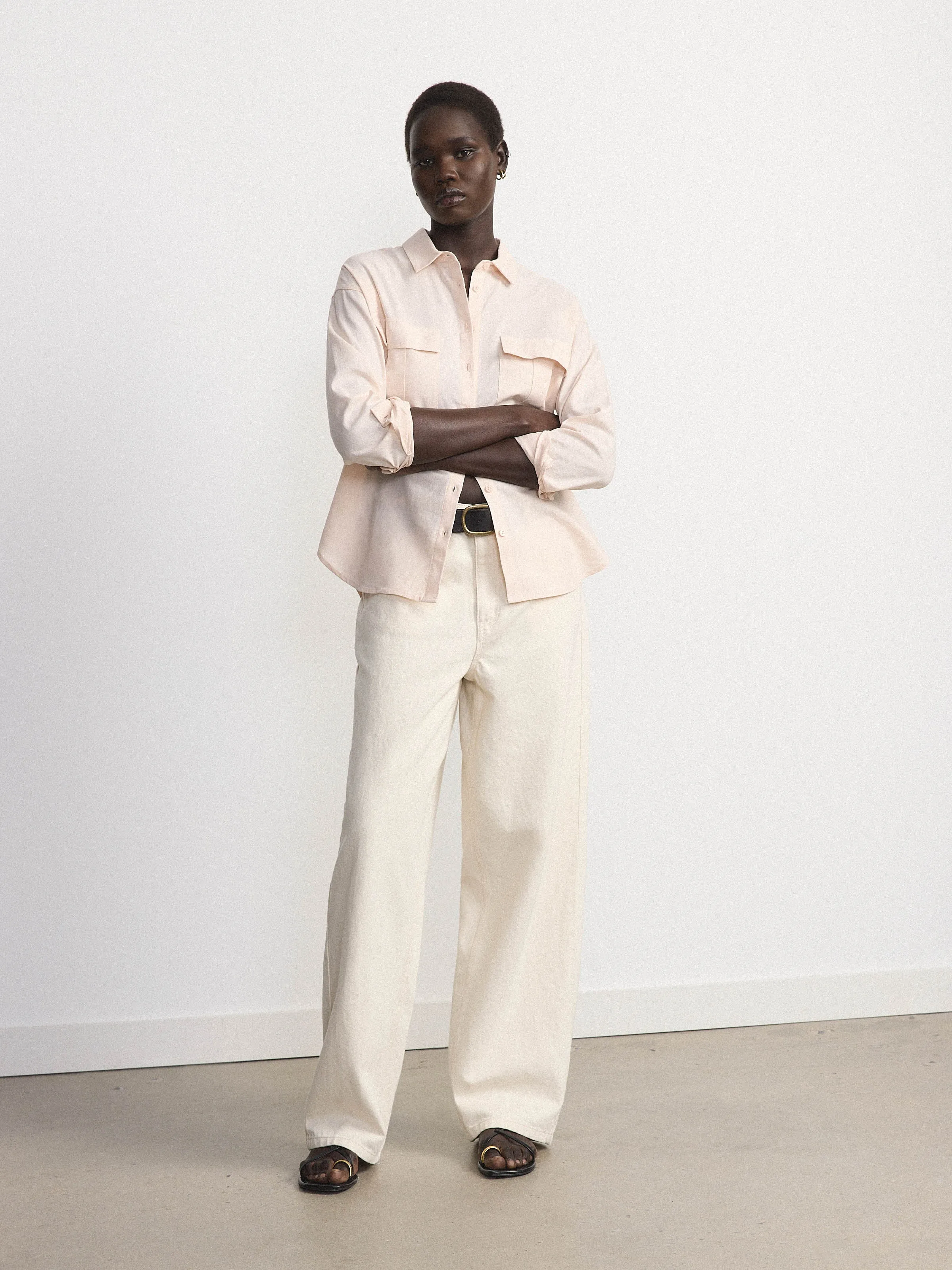 The Relaxed Linen Shirt in Blush