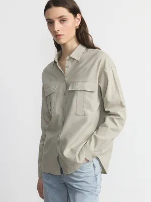 The Relaxed Linen Shirt in Light Greige