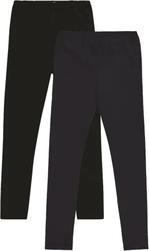 Toddler and Big Girls Leggings, Black Cotton Spandex Stretch Pants - Kids Dance Clothing, Yoga and Ballet Tights, 5-Pack