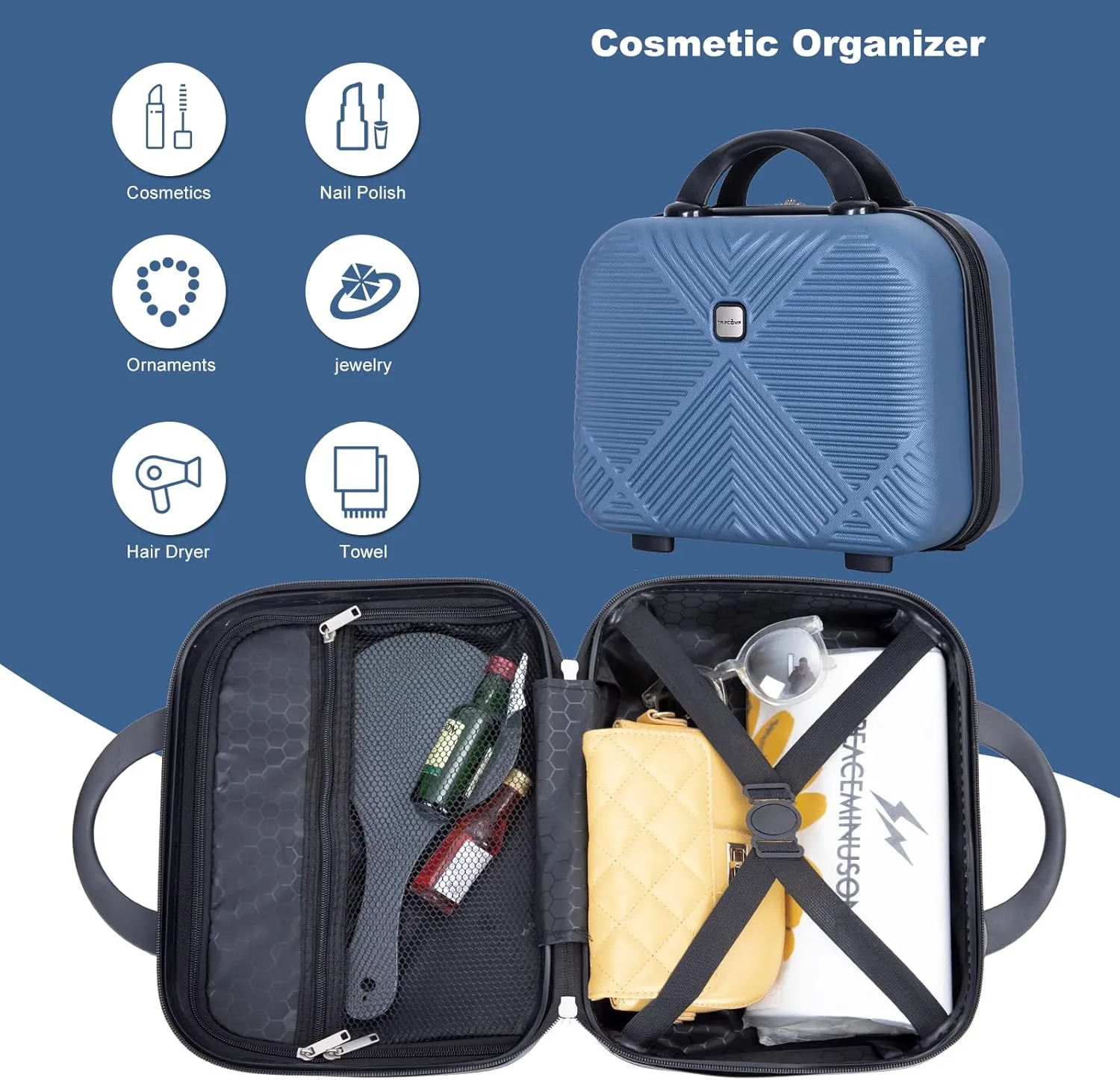 Travelhouse 4 Piece Luggage Sets Travel Suitcase, Large Capacity Lightweight Luggage Sets with TSA Lock & Spinner Wheels, Clearance Carry On Luggage Suitcase Set (BLUE, 4 piece(14" 20'24"28"))