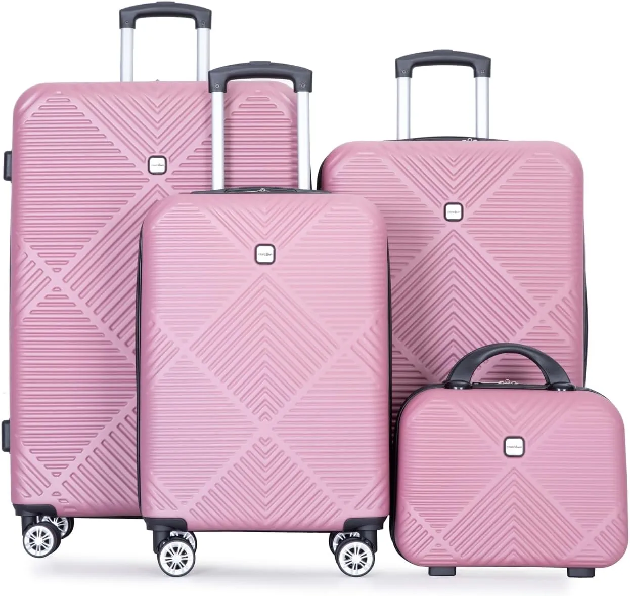 Travelhouse 4 Piece Luggage Sets Travel Suitcase, Large Capacity Lightweight Luggage Sets with TSA Lock & Spinner Wheels, Clearance Carry On Luggage Suitcase Set (PINK, 4 piece(14" 20'24"28"))