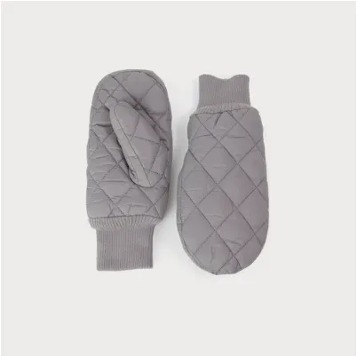 Warm Puffer Mittens | Grey
