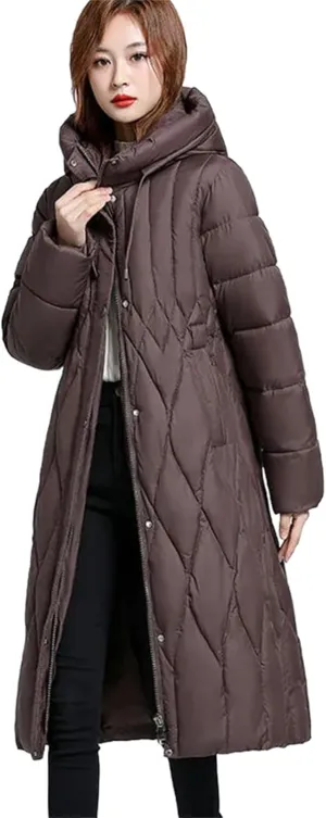 Women's Down Cotton Coat Winter Cold Warm Padded Jacket Long Female Casual Hooded Cotton Parker