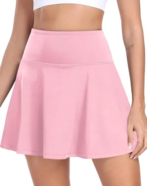 Womens Pleated Tennis Skirt with Shorts Underneath High Waisted Ruffle Athletic Golf Skorts for Running Workout QYY24027