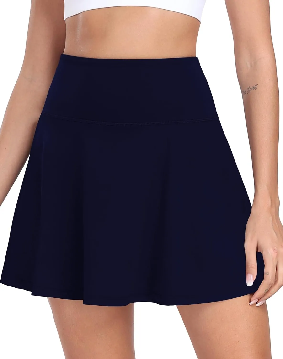 Womens Pleated Tennis Skirt with Shorts Underneath High Waisted Ruffle Athletic Golf Skorts for Running Workout QYY24027