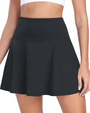 Womens Pleated Tennis Skirt with Shorts Underneath High Waisted Ruffle Athletic Golf Skorts for Running Workout QYY24027