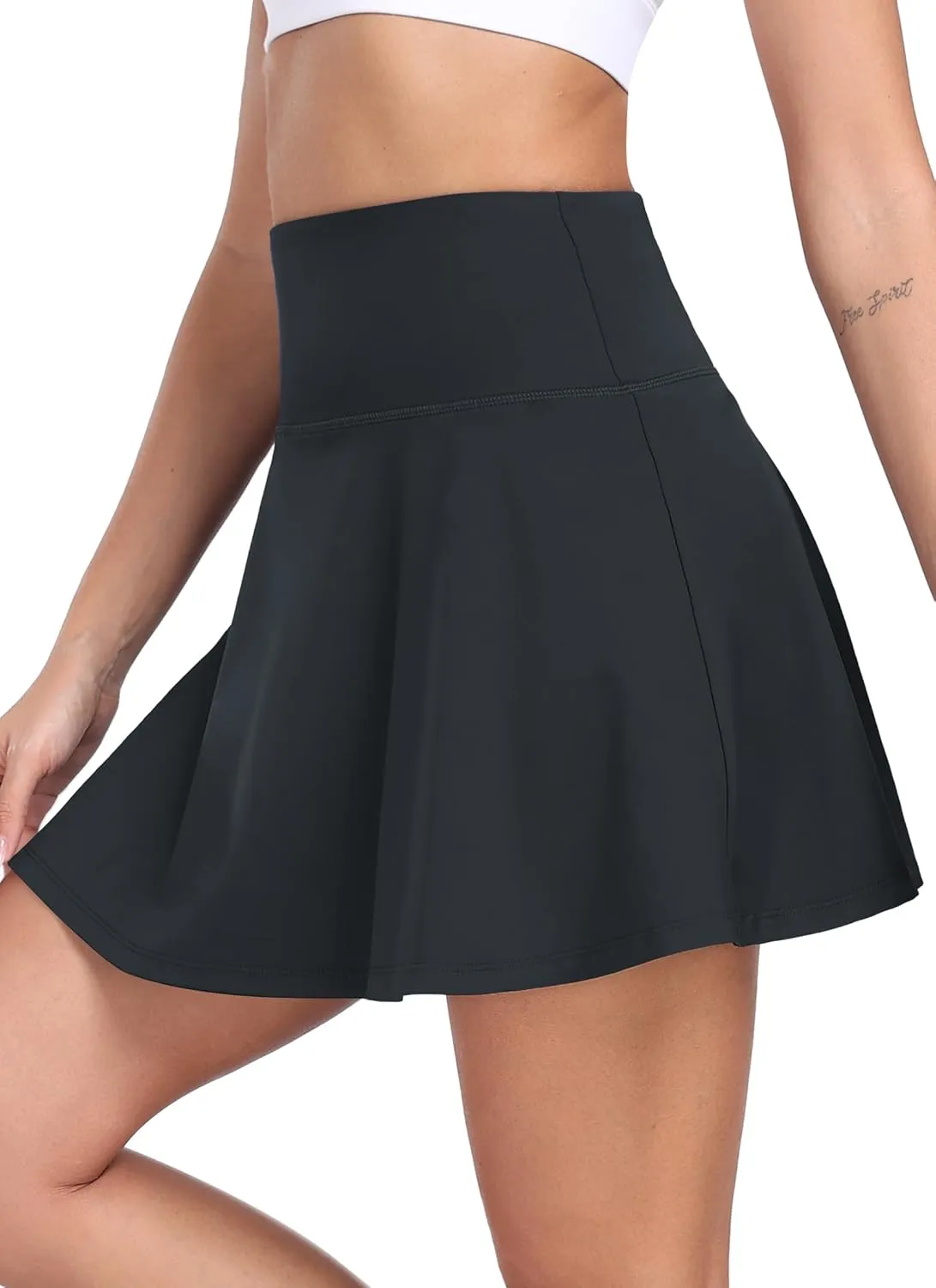 Womens Pleated Tennis Skirt with Shorts Underneath High Waisted Ruffle Athletic Golf Skorts for Running Workout QYY24027