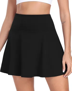 Womens Pleated Tennis Skirt with Shorts Underneath High Waisted Ruffle Athletic Golf Skorts for Running Workout QYY24027