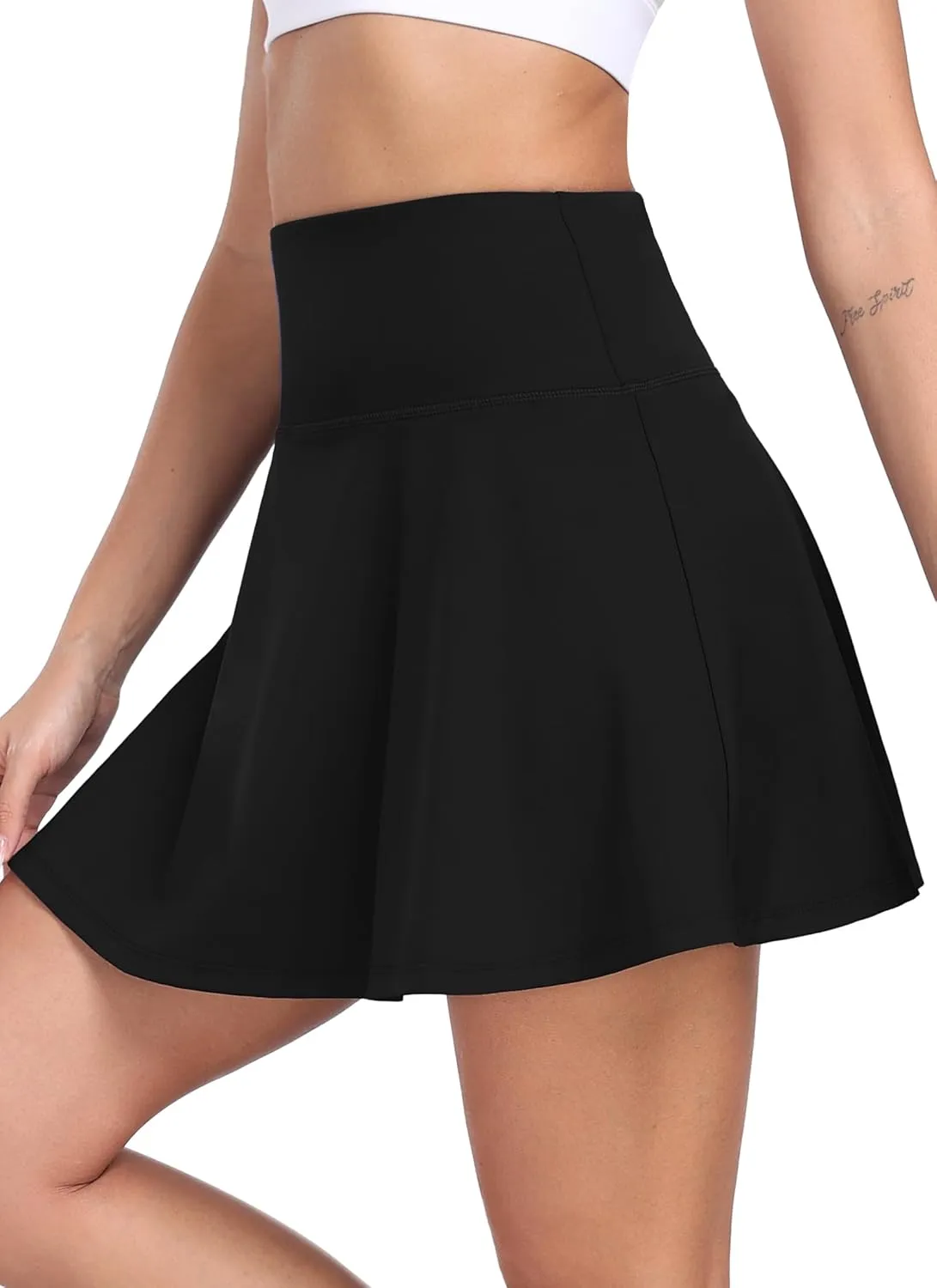 Womens Pleated Tennis Skirt with Shorts Underneath High Waisted Ruffle Athletic Golf Skorts for Running Workout QYY24027