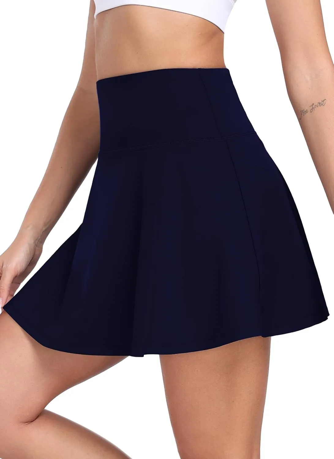 Womens Pleated Tennis Skirt with Shorts Underneath High Waisted Ruffle Athletic Golf Skorts for Running Workout QYY24027