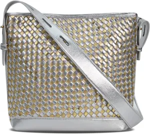 Woven Shoulder Bag For Women Vegan Leather Bucket Bag Large Capacity Tote Bag Trendy Hobo Handbag Purse