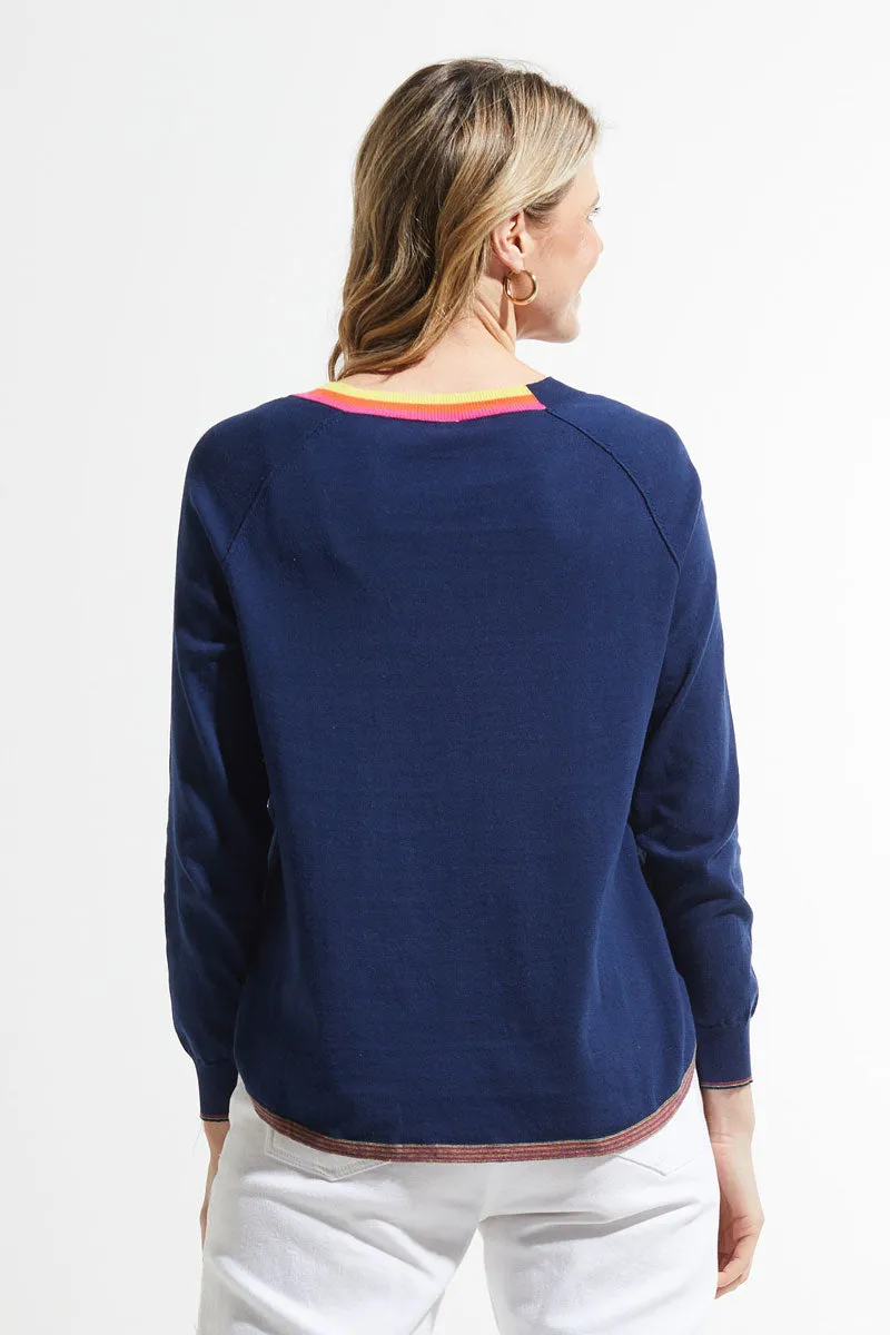 Zaket & Plover Rounded Bottom V Neck Sweater